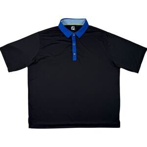 FootJoy Mens XL Black Short Sleeve Performance Golf Polo Shirt